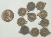 10 17mm Brass Finish Octagonal Ying-Yang Chinese Coin Pendants